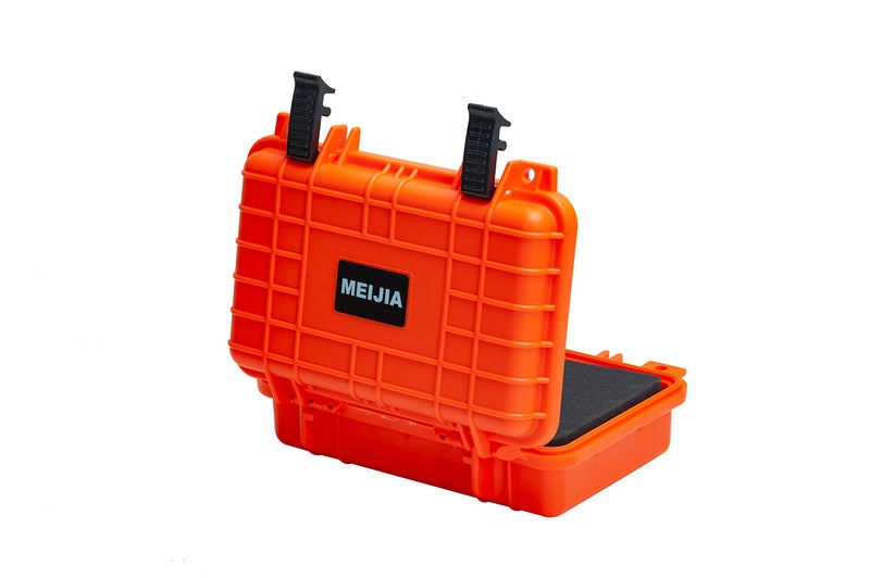 MEIJIA Portable All Weather IP67 Waterproof Protective Hard Case, Small Camera Case,Dry Case with Customizable Foam,Fit Use of Drones, Camera,Equipments, 11.65 â€x8.35â€x3.78â€(Orange) - Image 3